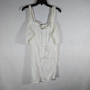 Aerie Shirt Women Medium White Sleeveless Crop Top Relaxed Casual Tank New